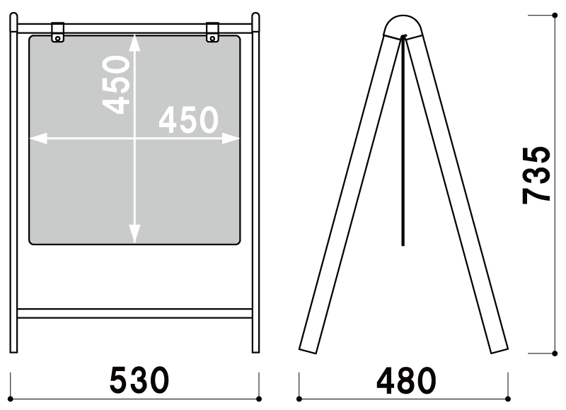 Bサイン 寸法図