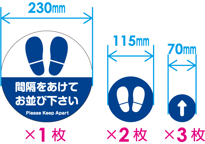 フロアステッカーのサイズ