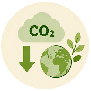 CO2排出をおさえることを表すアイコン