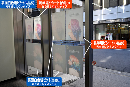 ウィンドウサイン制作事例 室内側写真その1から集合写真