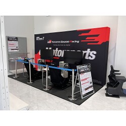 eスポーツ体験イベントの背景に幕にバックパネルを製作いたしました。