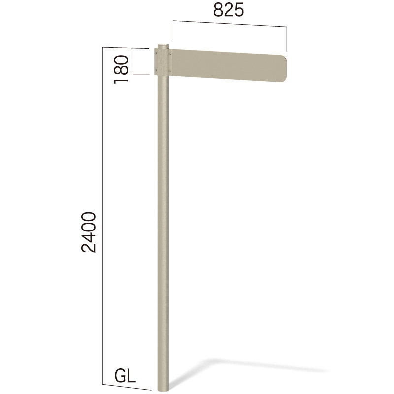 1本脚方向サイン インフォメックス GY-1 (1面パネル) ブラウン
