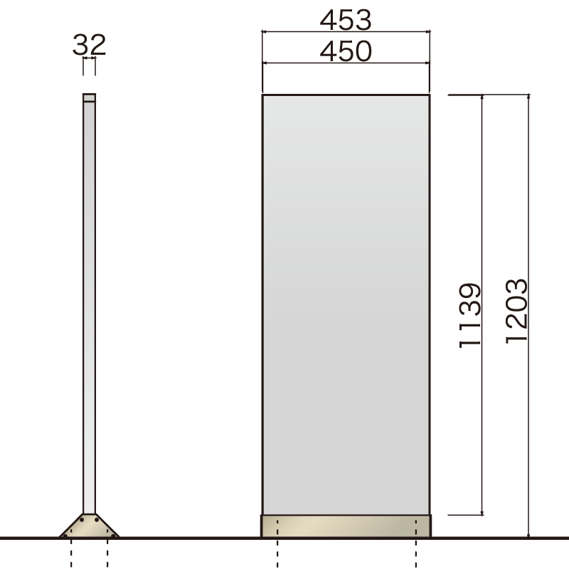 アンカー自立サイン パネルサ PX-4512AS シルバー