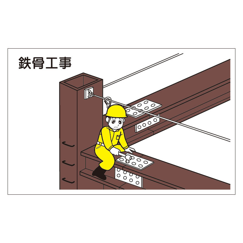 作業予定マグネット板 表記:鉄骨工事 (301-24) 安全用品・工事看板通販のサインモール