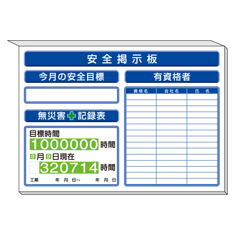 スーパーフラットミニ掲示板 有資格者一覧表他入 カラー:白地 (313-87AW) 安全用品・工事看板通販のサインモール