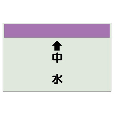 配管識別シート(中)　250×700 ↑中水 (402-37)