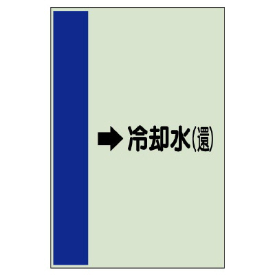 配管識別シート（横管用） →冷却水(還) 大(1000×250) (411-20)