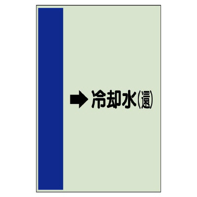 配管識別シート（横管用） →冷却水(還) 中(700×250) (412-20)