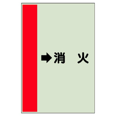 配管識別シート（横管用） →消火 中(700×250) (412-58)