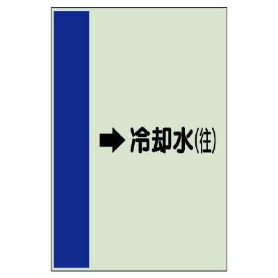 配管識別シート（横管用） →冷却水(往) 小(500×250) (413-21)