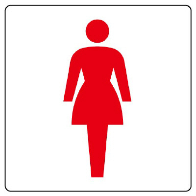 女子用トイレ PVC ステッカー 100×100 (839-09B)