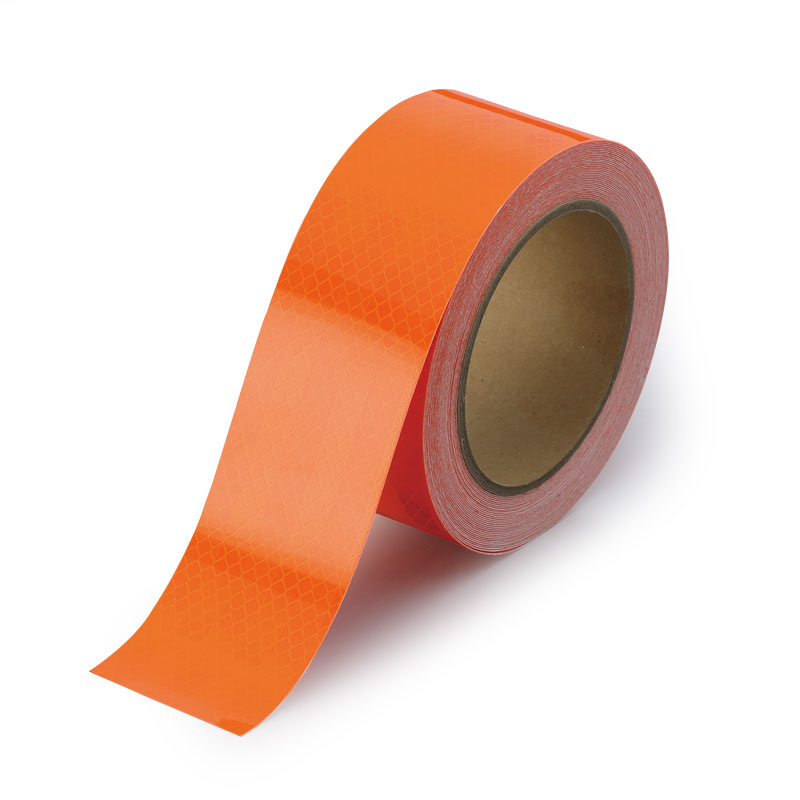 蛍光プリズム高輝度反射テープ 蛍光オレンジ (864-87) - 安全用品