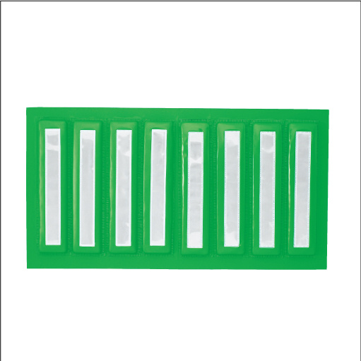 ストライプ反射クッション 緑/白(反射) (866-41)