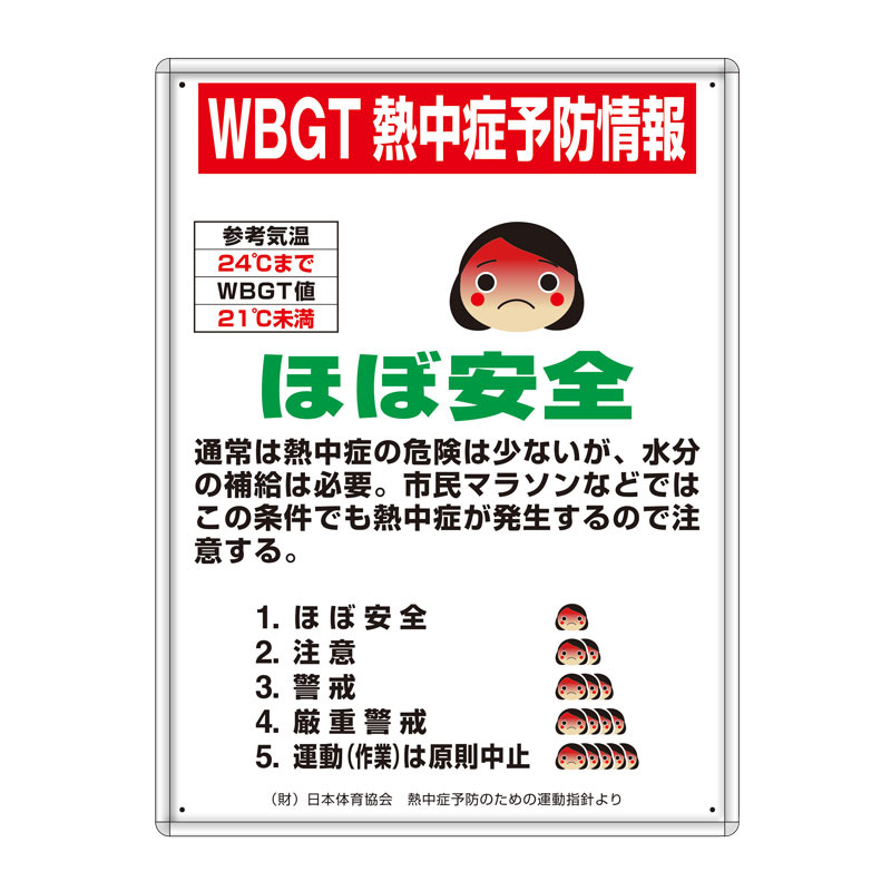 熱中症予防標識 マグネット標識4枚セット (HO-1021)