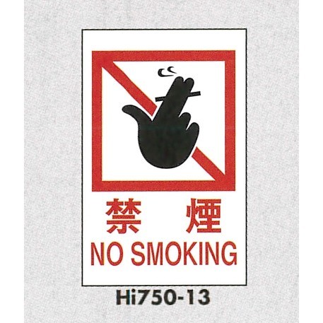 表示プレートH エンビ450×300 表示:禁煙 NO SMOKING (Hi750-13)