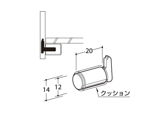 ELSC-12 ガラス棚板用 EL柱ダボ12 (54436***)