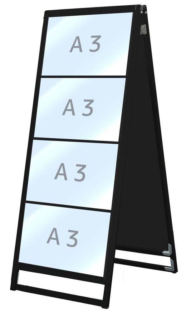 ブラックバリウスカードケーススタンド看板 A3横×4枚 (両面・計8枚) (BVACCSK-A3Y8R) スタンド看板通販のサインモール