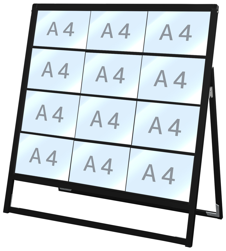 ブラックバリウスカードケーススタンド看板 A4横×12枚 (片面) (BVACCSK-A4Y12K)