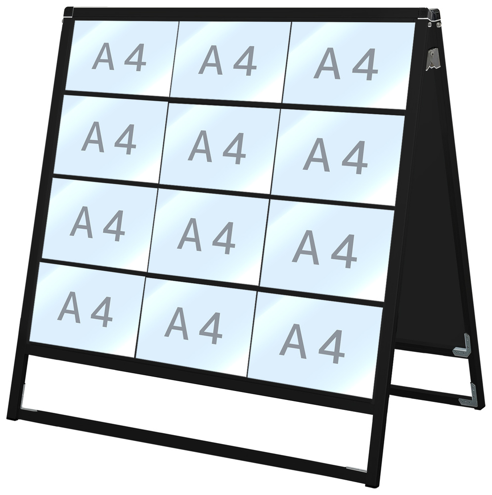 ブラックバリウスカードケーススタンド看板 A4横×12枚 (両面・計24枚) (BVACCSK-A4Y24R) - スタンド看板通販のサインモール