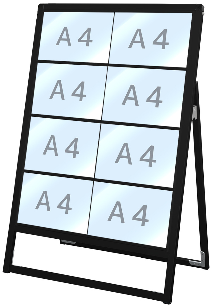ブラックバリウスカードケーススタンド看板 A4横×8枚 (片面) (BVACCSK-A4Y8K) スタンド看板通販のサインモール