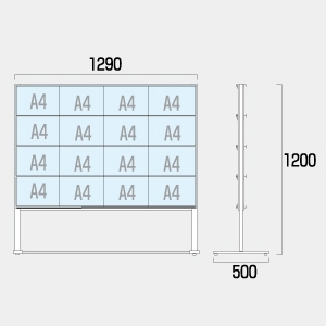 カードケースメッセージスタンド ハイタイプ 仕様:A4横32 両面 (CCMS-A4Y32RH)