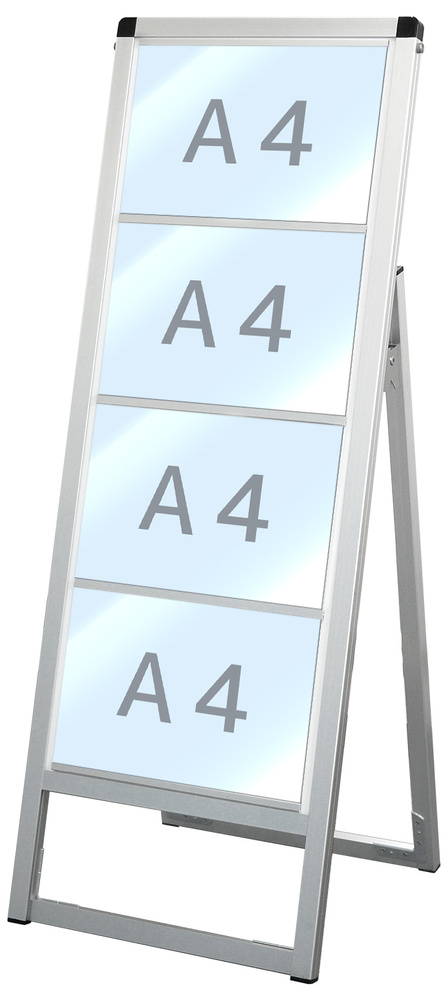 バリウスカードケーススタンド看板 A4横×4枚 (片面) (VACCSK-A4Y4K)