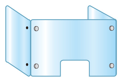 3面・コの字型アクリルパーテーション (飛沫感染プロテクションガード)  3面窓付 600×900×450 (APT3F-M600X900X450)