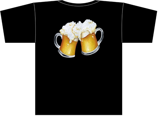 フルカラーTシャツ ビールイラスト サイズ:XL (22747)