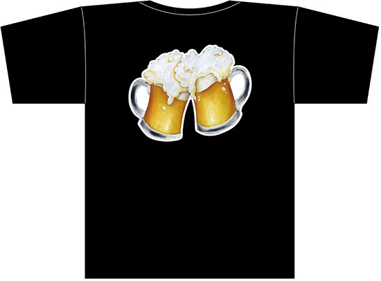 フルカラーTシャツ(フルカラー転写) ビール（イラスト） サイズ:M (22756)
