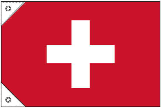 販促用国旗 スイス サイズ:ミニ (23664)