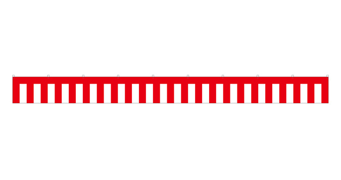 紅白幕 トロピカル 高さ450mm×3間(幅5400mm)(23934)