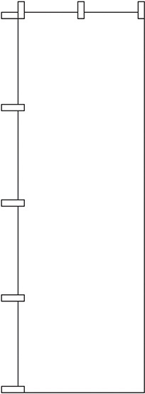 のぼり旗 無地 白 (2454)