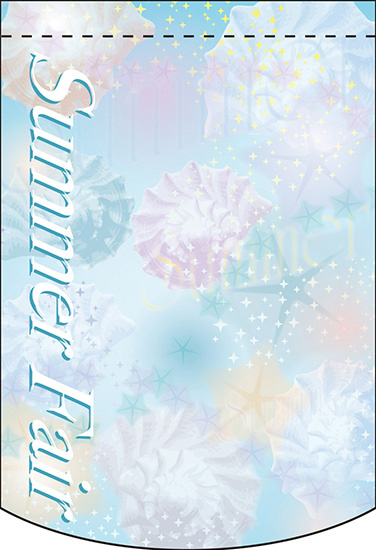 Summer Fair (シェル) アーチ型 ミニフラッグ(遮光・両面印刷) (61054)
