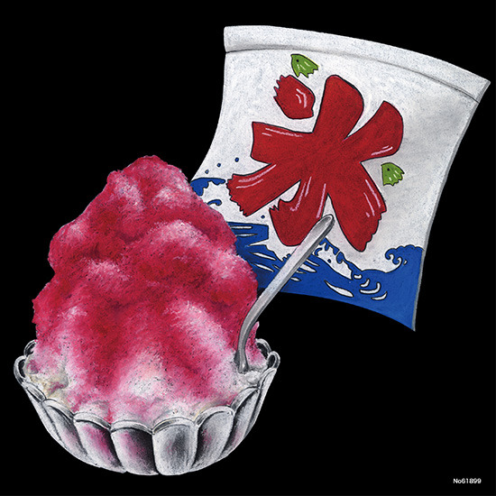 デコシール カキ氷 (イチゴ) サイズ:ビッグ W600×H600 (61899)
