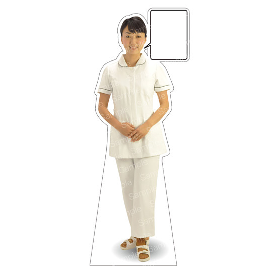 等身大パネル 女性制服(白衣セパレート着用)-A モデル野原奈々 ポーズ:正面 (62426)