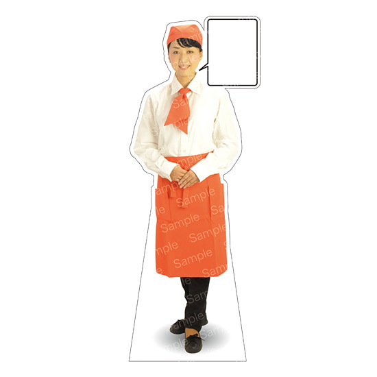等身大パネル カフェ(オレンジ)-A モデル野原奈々 ポーズ:正面 (62444)