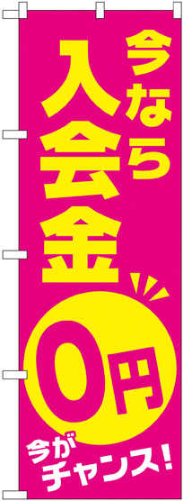 のぼり旗 今なら入会金0円 今がチャンス (GNB-2129)
