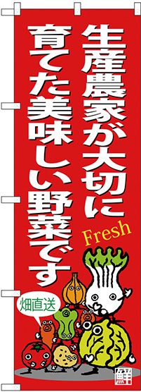 のぼり旗 生産農家が大切に育てた美味しい野菜です (SNB-4365)