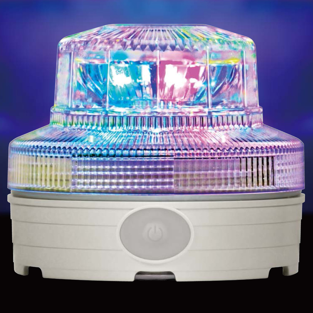 カラフル発光 電池式LED回転灯 ニコUFOスター Φ88 (VL09B-004U)