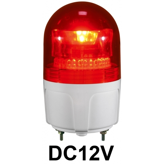 LED回転灯 ニコフラッシュ 90Φ DC12V 赤 規格:2点留 (VL09S-D12NR)