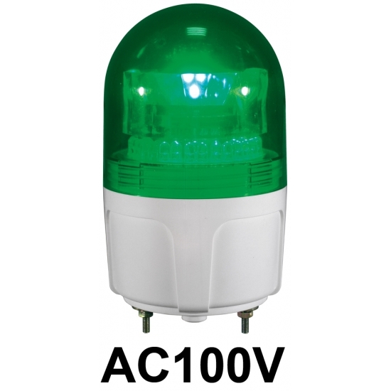 LED回転灯 ニコフラッシュ 90Φ AC100V 緑 規格:2点留 (VL09S-100NPG)