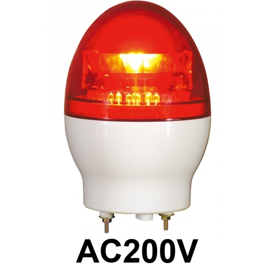 LED回転灯 ニコフラッシュ 118Φ AC200V 赤 規格:2点留 (VL11F-200NR)