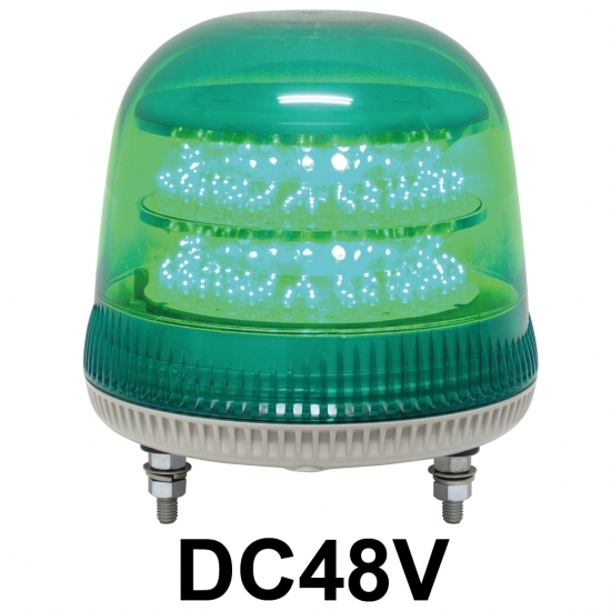 LED回転灯 ニコモア Φ170 DC48V 緑 規格:3点留 電子音出力:無し (VL17M-D48AG)