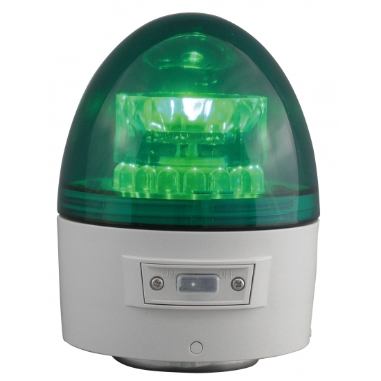 電池式LED回転灯 ニコカプセル Φ118 緑 点灯方式:自動 (VL11B-003BG)