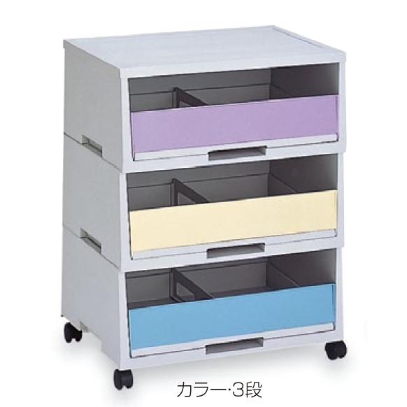 古紙分別用ゴミ箱 エコペーパーソート2 A3用 規格:カラー・3段 (DS-187-303-0)