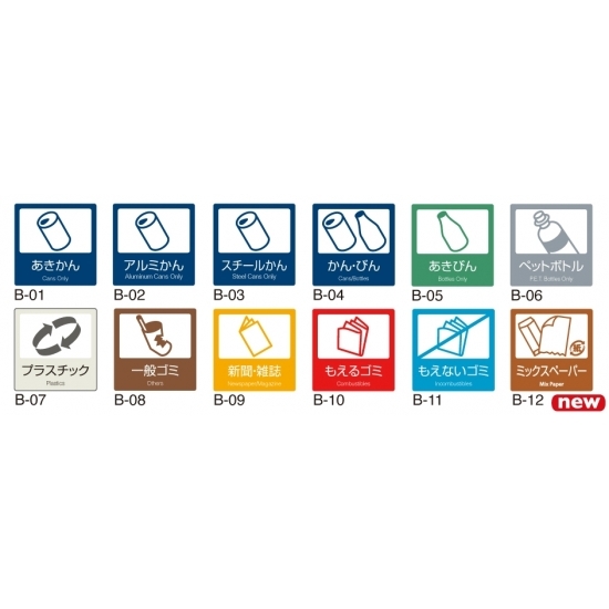 分別ラベルB (1枚) 屋内用 表示:ペットボトル (DS-247-106-5)
