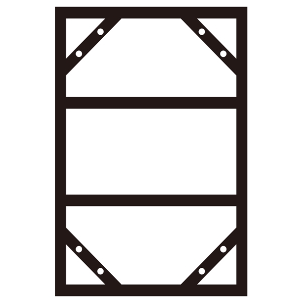 300×600mm明治山型標識用 連結掲示用スチール枠 スライドアングル KHY-3SA 912×605mm (55300)