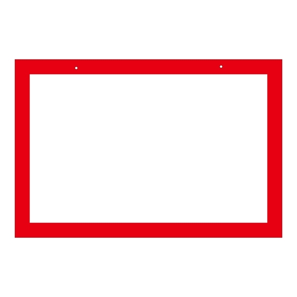 区画標識 文字無 300×450×2mm 仕様:赤枠 (143201)