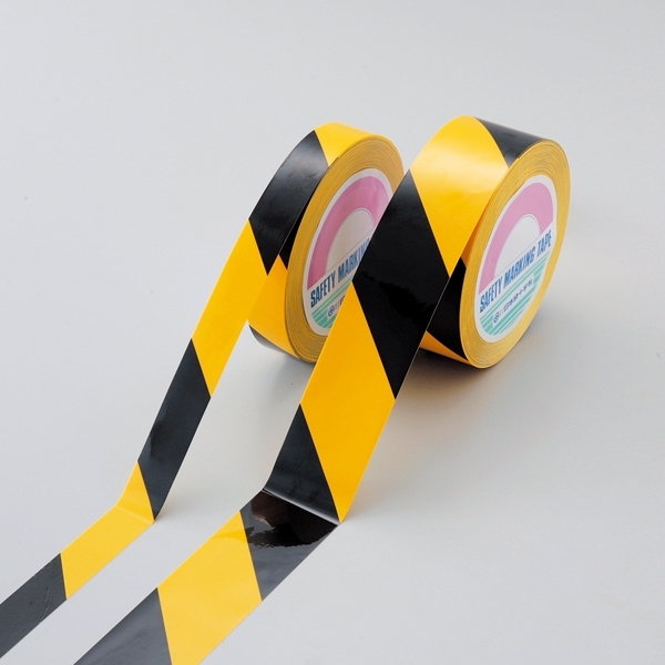 安全用品ストア: ガードテープ(再はく離タイプ) 黄/黒 サイズ:25mm幅×100m (149016) 室内区画表示用ガードテープ