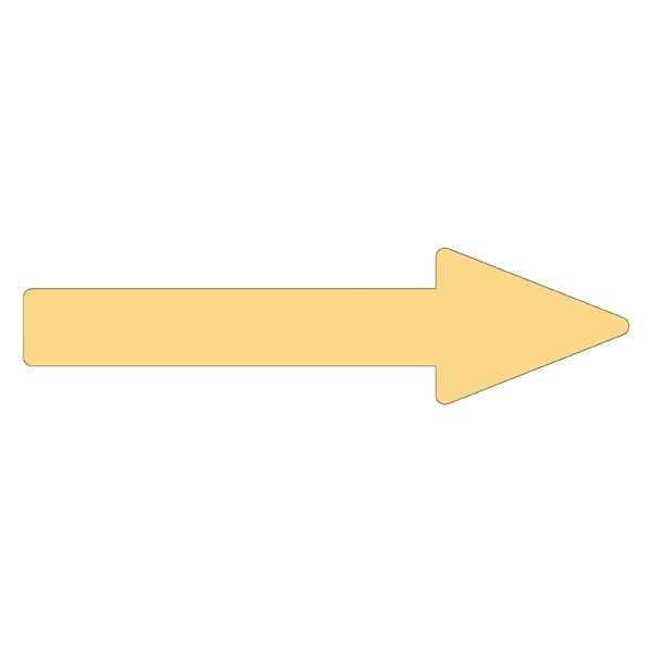 配管識別方向表示アルミステッカー薄い黄矢印 10枚1組 サイズ:25×200×55×65mm (193161)